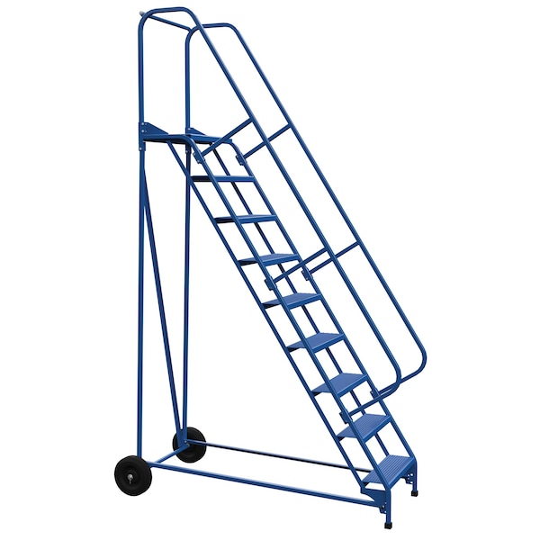 120 H Steel Roll A Fold Ladder, 58 deg., Perf, 9 Step, 9 Steps